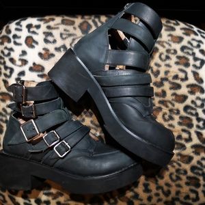 Jeffrey Campbell strap and buckle detail boots